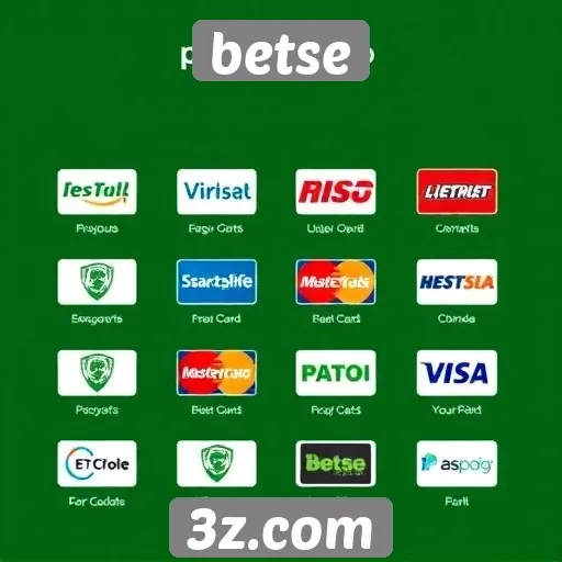 Métodos de pagamento disponíveis na plataforma betse